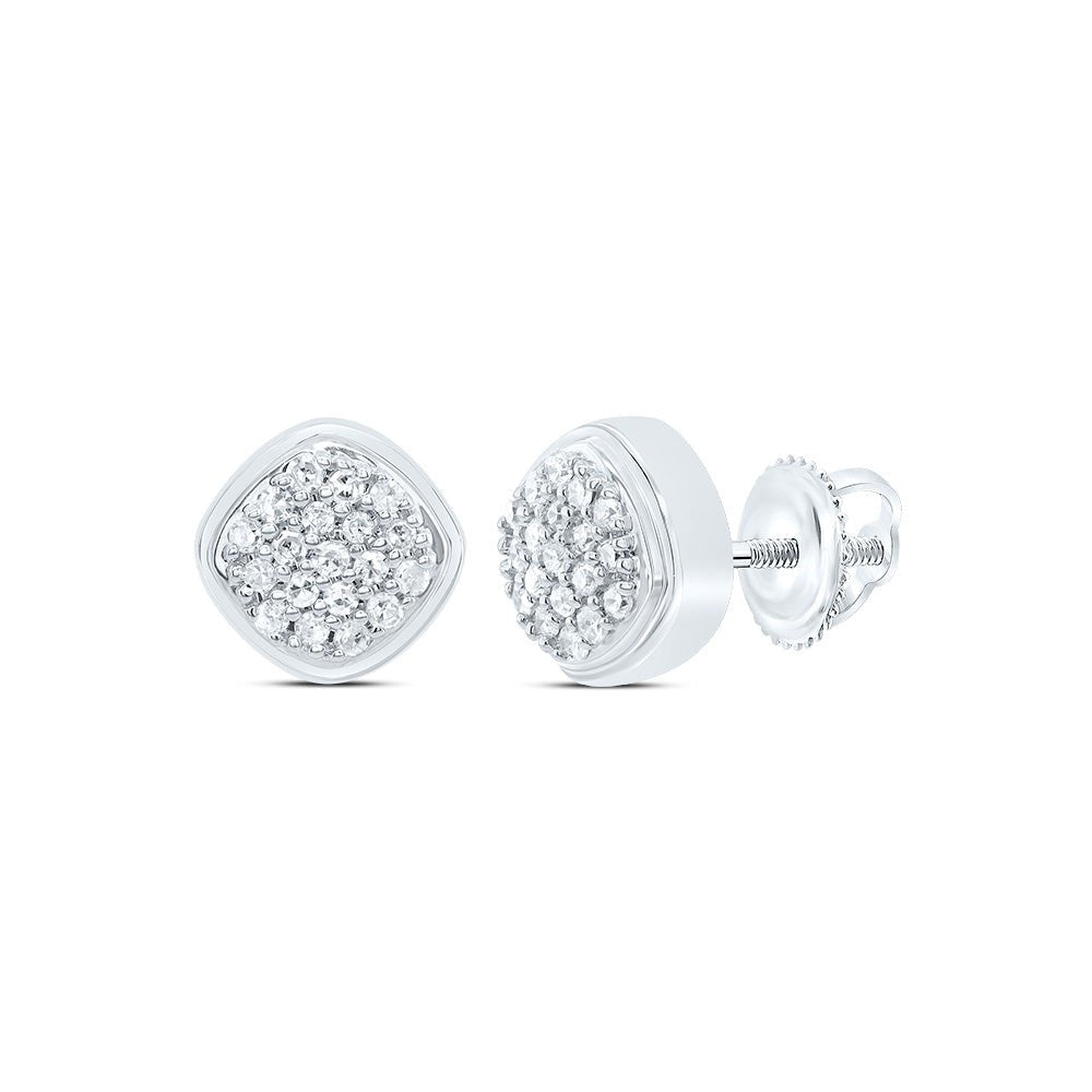 10K White Gold Gift - Ready Diamond Earrings for Everyday Wear - Splendid Jewellery