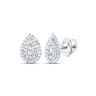 10K White Gold Modern Diamond Earrings with Fine Detail - Splendid Jewellery