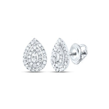 Load image into Gallery viewer, 10K White Gold Modern Diamond Earrings with Fine Detail - Splendid Jewellery