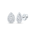 10K White Gold Modern Diamond Earrings with Fine Detail - Splendid Jewellery