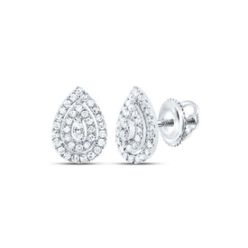 10K White Gold Modern Diamond Earrings with Fine Detail - Splendid Jewellery