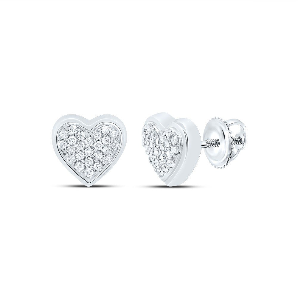 10K White Gold Diamond Stud Earrings 1/8 Cttw Gift Edition - Splendid Jewellery