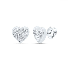 10K White Gold Diamond Stud Earrings 1/8 Cttw Gift Edition - Splendid Jewellery