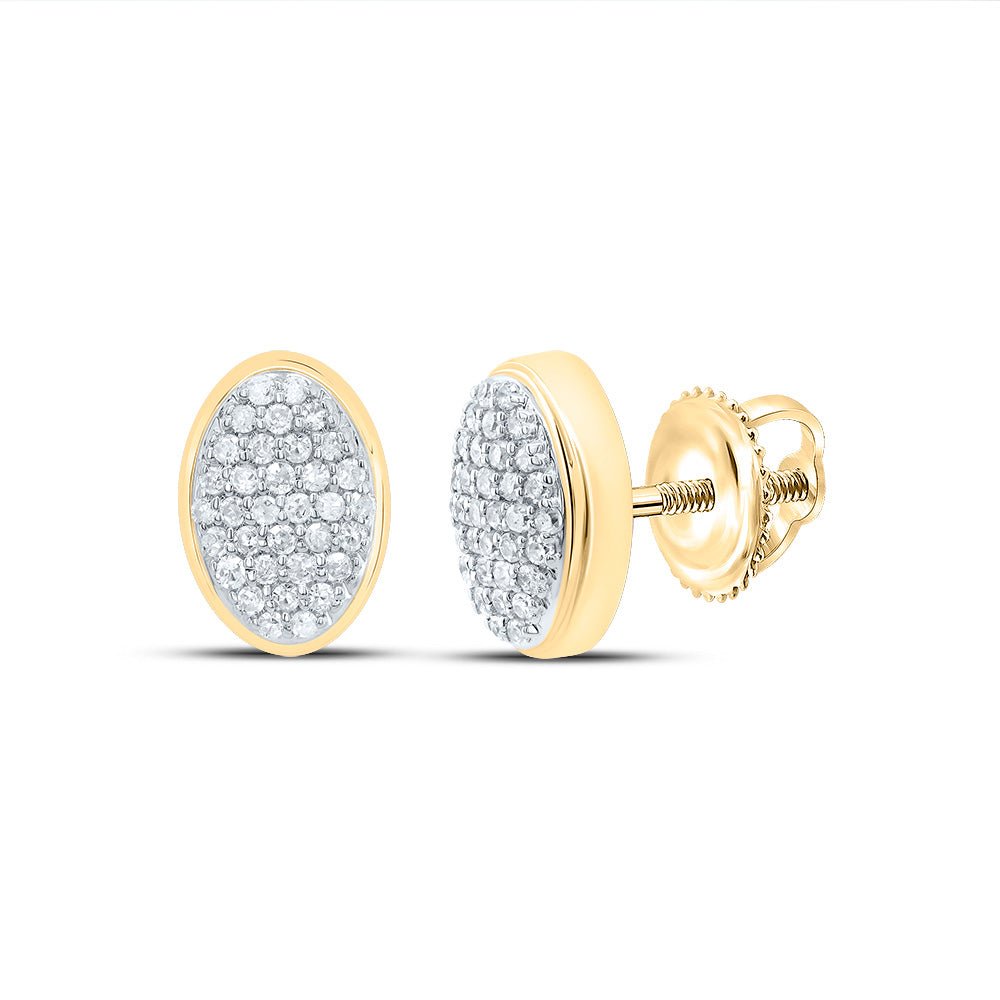 10K Yellow Gold Elegant Stud Earrings with Diamond Gift Edition - Splendid Jewellery