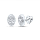 10K White Gold Oval Diamond Stud Earrings - Splendid Jewellery