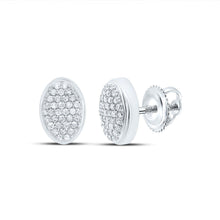 Load image into Gallery viewer, 10K White Gold Oval Diamond Stud Earrings - Splendid Jewellery