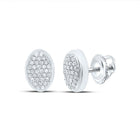 10K White Gold Oval Diamond Stud Earrings - Splendid Jewellery