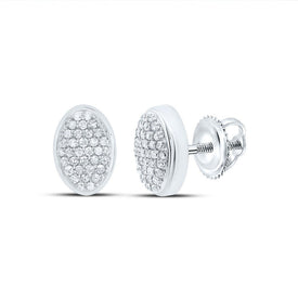 10K White Gold Oval Diamond Stud Earrings - Splendid Jewellery