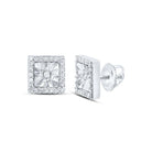 10K White Gold Modern Diamond Earrings with Natural Sparkle - Splendid Jewellery
