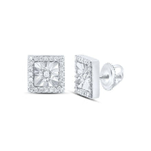 Load image into Gallery viewer, 10K White Gold Modern Diamond Earrings with Natural Sparkle - Splendid Jewellery