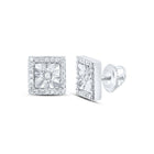 10K White Gold Modern Diamond Earrings with Natural Sparkle - Splendid Jewellery