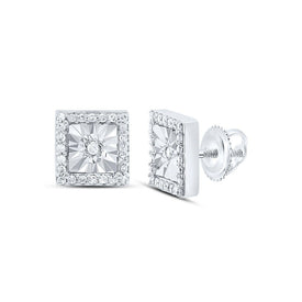 10K White Gold Modern Diamond Earrings with Natural Sparkle - Splendid Jewellery
