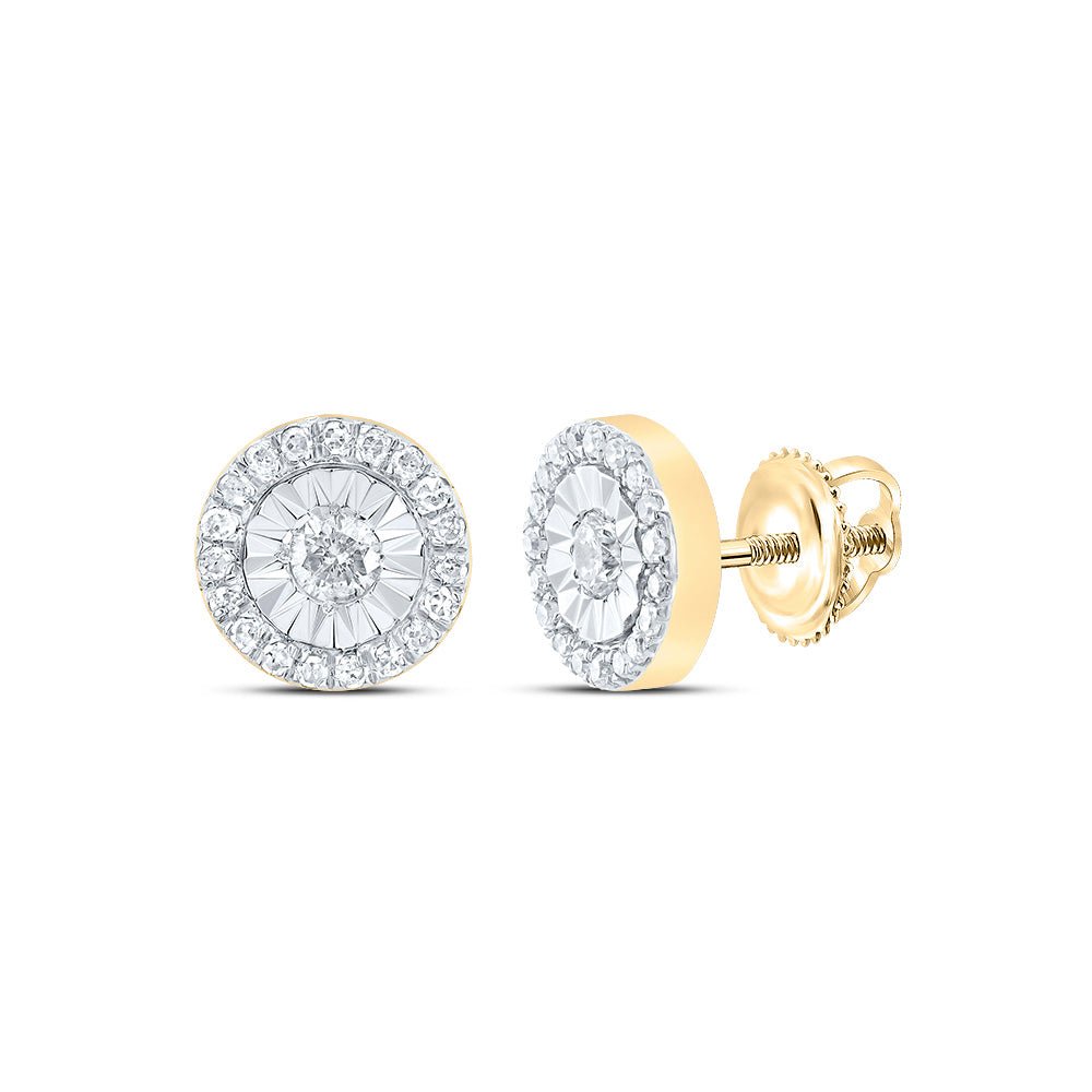 10K Yellow Gold Gift - Ready Diamond Earrings with Natural Sparkle - Splendid Jewellery