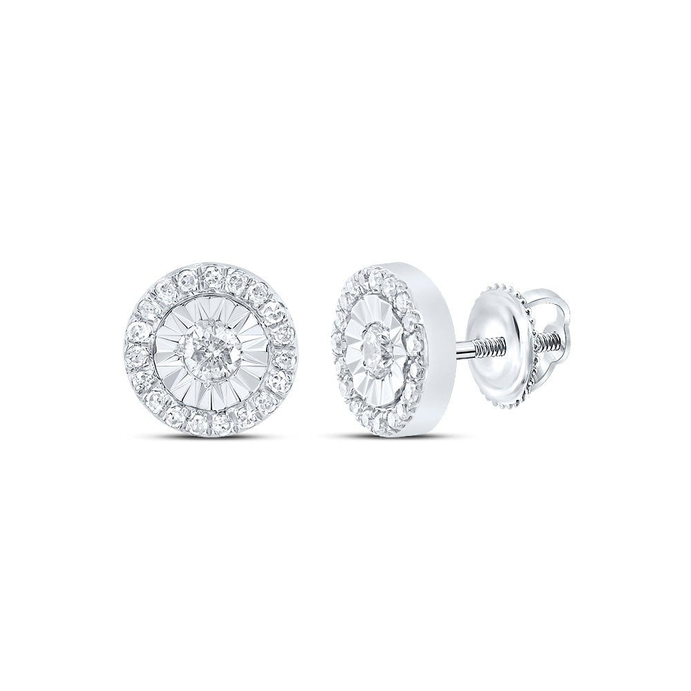 10K White Gold Gift - Ready Diamond Earrings with Natural Sparkle - Splendid Jewellery