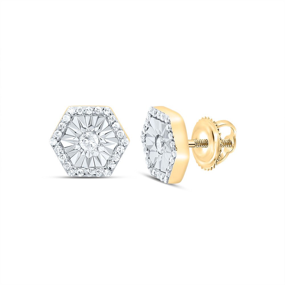 10K Yellow Gold Modern Diamond Earrings Gift Edition - Splendid Jewellery