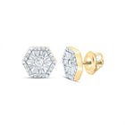 10K Yellow Gold Modern Diamond Earrings Gift Edition - Splendid Jewellery