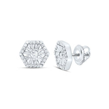 Load image into Gallery viewer, Diamond Stud Earrings in 10K White Gold with Natural Sparkle - Splendid Jewellery
