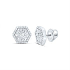 Diamond Stud Earrings in 10K White Gold with Natural Sparkle - Splendid Jewellery