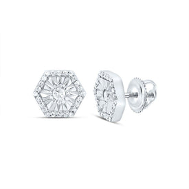 Diamond Stud Earrings in 10K White Gold with Natural Sparkle - Splendid Jewellery