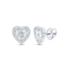 10K White Gold Heart Diamond Stud Earrings - Splendid Jewellery