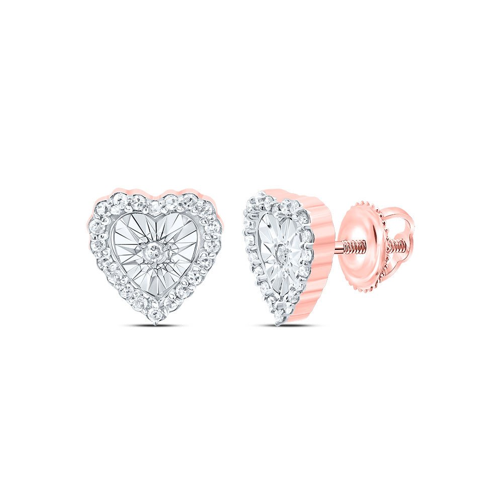 10K Rose Gold Gift - Ready Diamond Earrings for Everyday Wear - Splendid Jewellery