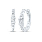 10K White Gold Diamond Hoop Earrings 1/6 Cttw Gift Edition - Splendid Jewellery