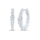 10K White Gold Diamond Hoop Earrings 1/6 Cttw Gift Edition - Splendid Jewellery
