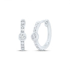 Diamond Hoop Earrings in 10K White Gold with Natural Sparkle - Splendid Jewellery