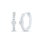 Diamond Hoop Earrings in 10K White Gold with Natural Sparkle - Splendid Jewellery