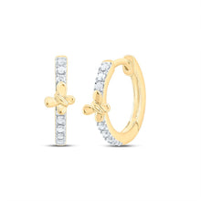 Load image into Gallery viewer, 10K Yellow Gold Diamond Earrings for Everyday Wear for Everyday Wear - Splendid Jewellery