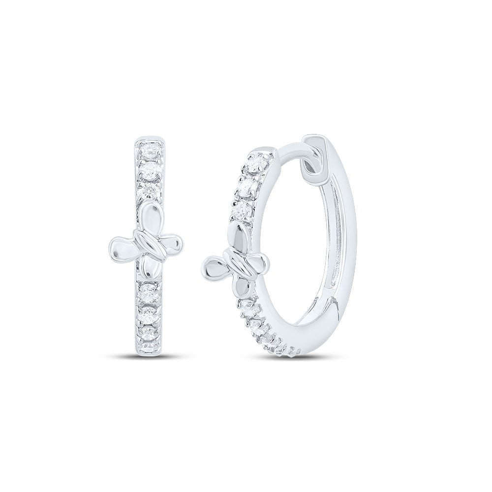 10K White Gold Modern Diamond Earrings for Everyday Wear - Splendid Jewellery