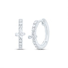 10K White Gold Modern Diamond Earrings for Everyday Wear - Splendid Jewellery