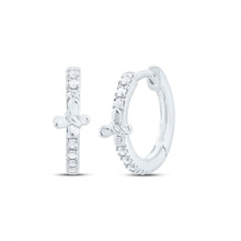 Load image into Gallery viewer, 10K White Gold Modern Diamond Earrings for Everyday Wear - Splendid Jewellery