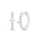 10K White Gold Modern Diamond Earrings for Everyday Wear - Splendid Jewellery