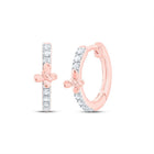 10K Rose Gold Elegant Hoop Earrings with Diamond - Splendid Jewellery