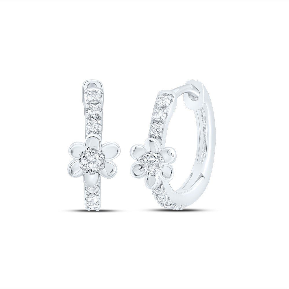 10K White Gold Luxury Diamond Hoop Earrings with Elegant Styling - Splendid Jewellery