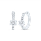 10K White Gold Luxury Diamond Hoop Earrings with Elegant Styling - Splendid Jewellery