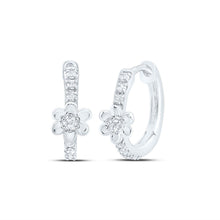Load image into Gallery viewer, 10K White Gold Luxury Diamond Hoop Earrings with Elegant Styling - Splendid Jewellery