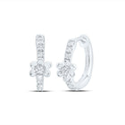 10K White Gold Luxury Diamond Hoop Earrings with Elegant Styling - Splendid Jewellery