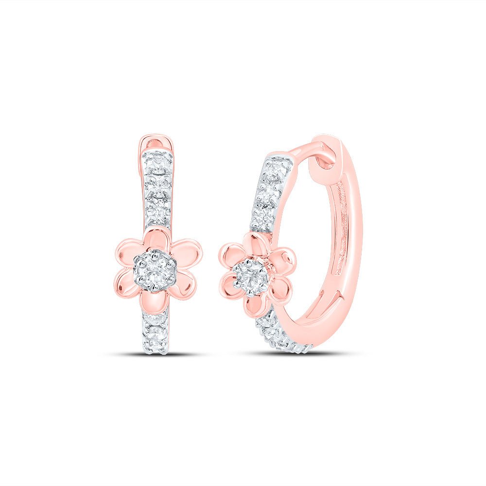 10K Rose Gold Modern Diamond Earrings with Natural Sparkle - Splendid Jewellery