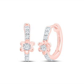 10K Rose Gold Modern Diamond Earrings with Natural Sparkle - Splendid Jewellery