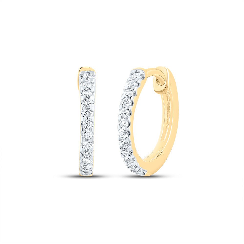 Diamond Earrings in 10K Yellow Gold for Everyday Wear - Splendid Jewellery
