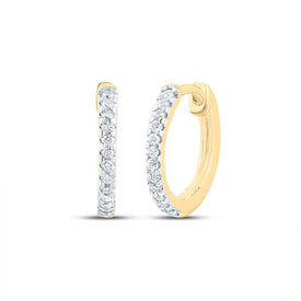 Diamond Earrings in 10K Yellow Gold for Everyday Wear - Splendid Jewellery