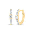 10K Yellow Gold Diamond Hoop Earrings with Elegant Styling - Splendid Jewellery