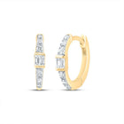 10K Yellow Gold Diamond Hoop Earrings with Elegant Styling - Splendid Jewellery