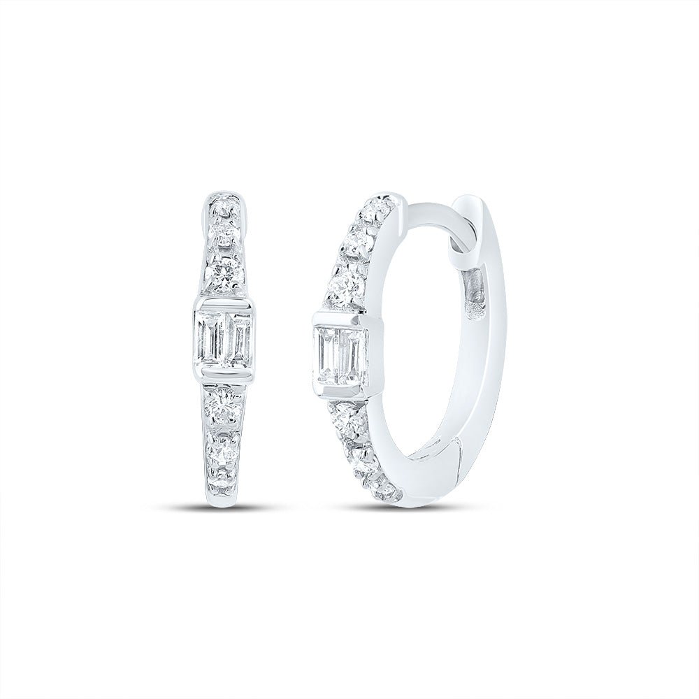 10K White Gold Luxury Diamond Hoop Earrings with Fine Detail - Splendid Jewellery