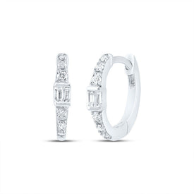 10K White Gold Luxury Diamond Hoop Earrings with Fine Detail - Splendid Jewellery