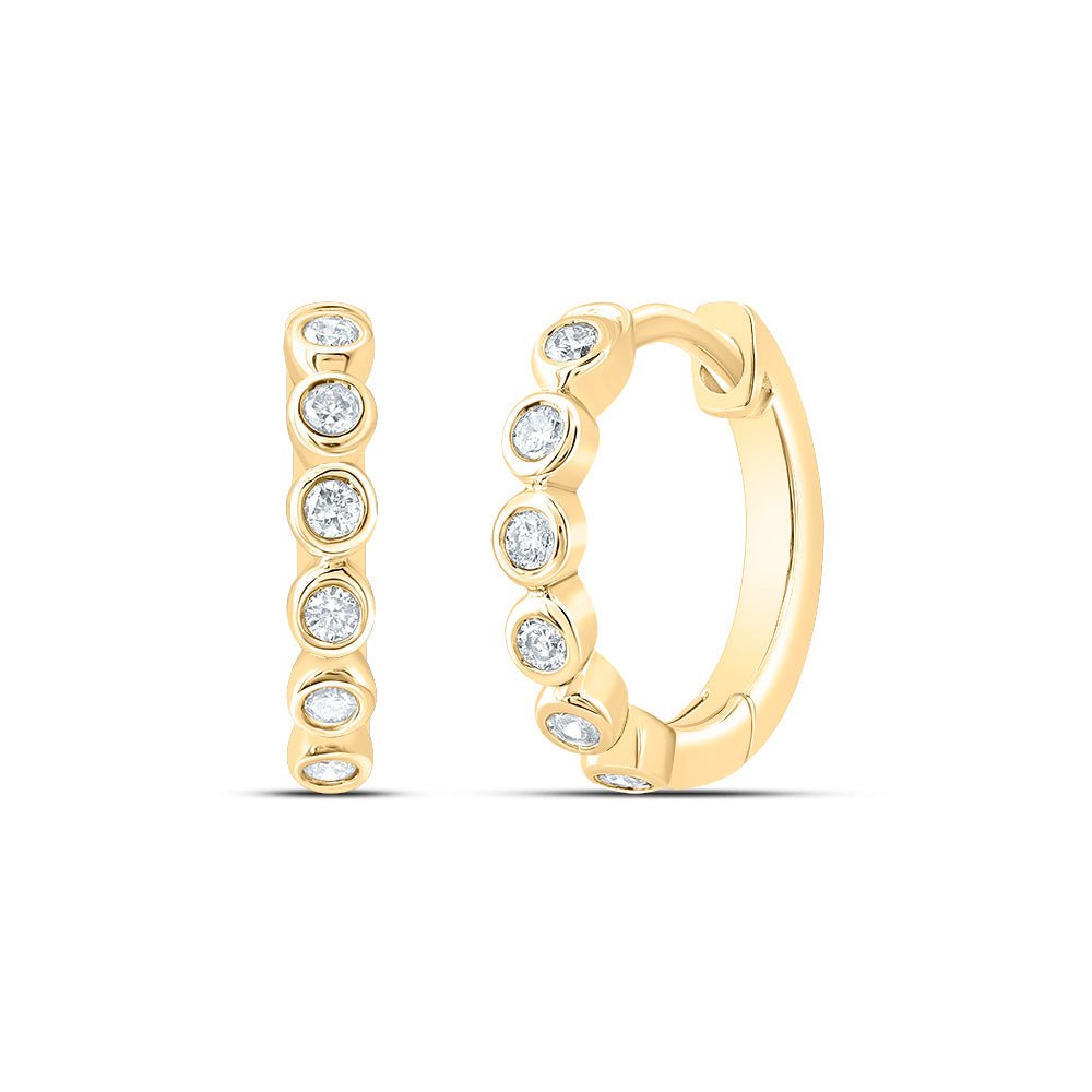 10K Yellow Gold Gift - Ready Diamond Earrings with Elegant Styling - Splendid Jewellery
