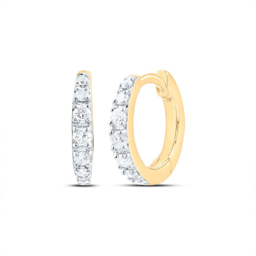 10K Yellow Gold Modern Diamond Earrings with Elegant Styling - Splendid Jewellery
