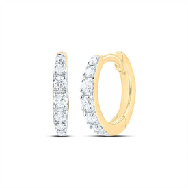 10K Yellow Gold Modern Diamond Earrings with Elegant Styling - Splendid Jewellery